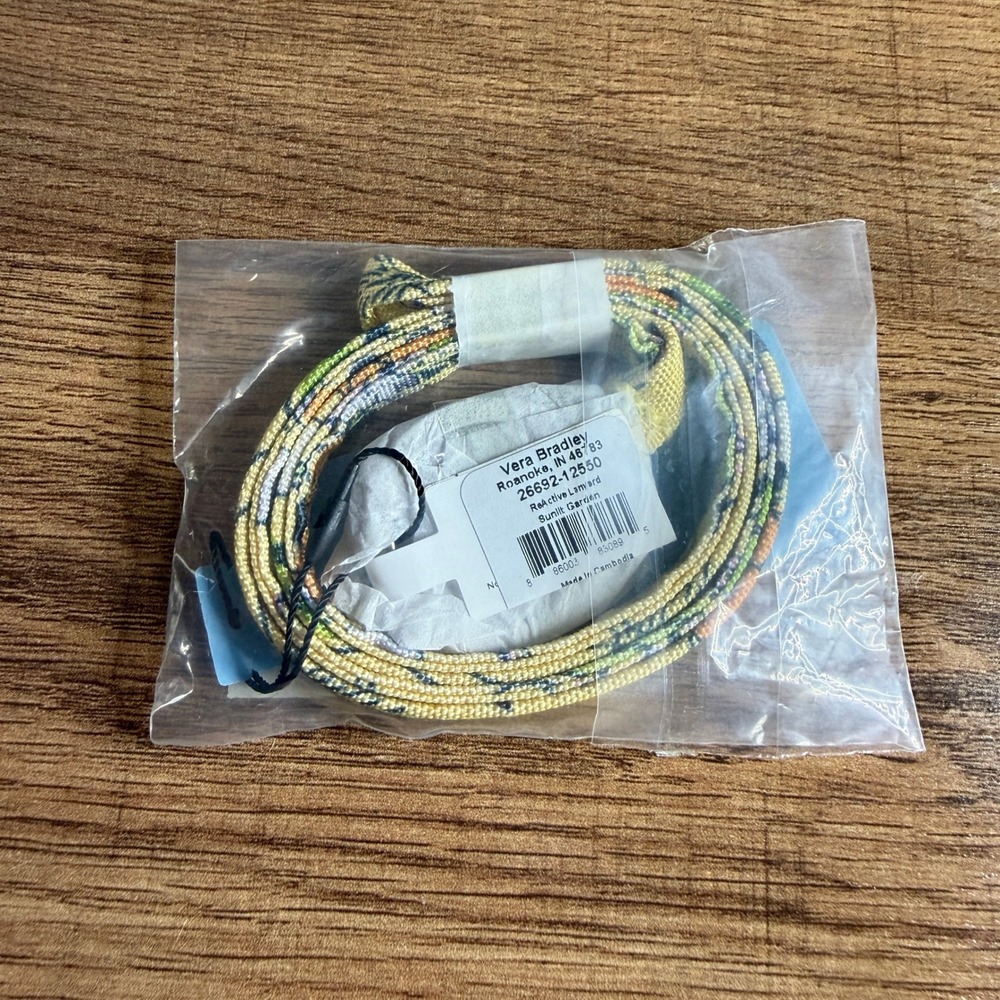 Vera Bradley ReActive Lanyard Sunlit Garden Floral Recycled Yellow NEW